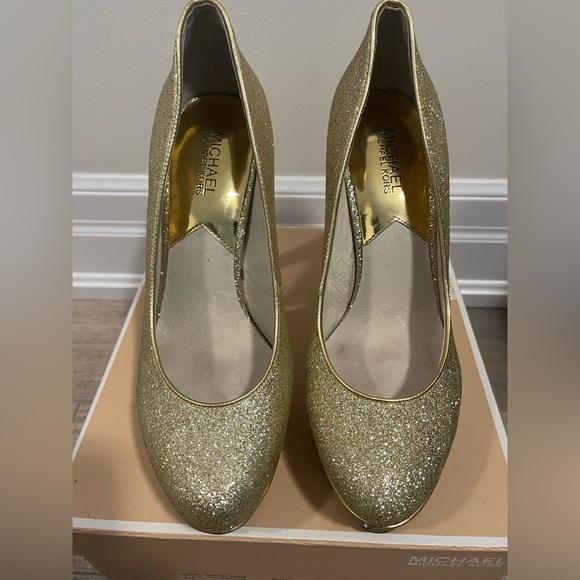 Michael Kor Gold Sparkle High Heels - Picture 5 of 5